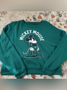 Women’s Green Disney Mickey Mouse Crewneck